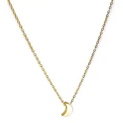 ELBAULDEJUMA - Cadena Colgante Luna Minimalista Chapada En Oro 18k