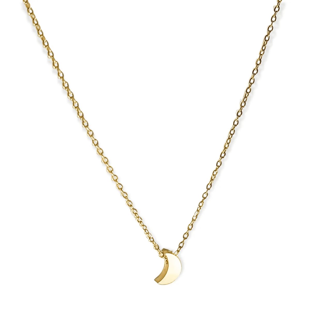 ELBAULDEJUMA - Cadena Colgante Luna Minimalista Chapada En Oro 18k