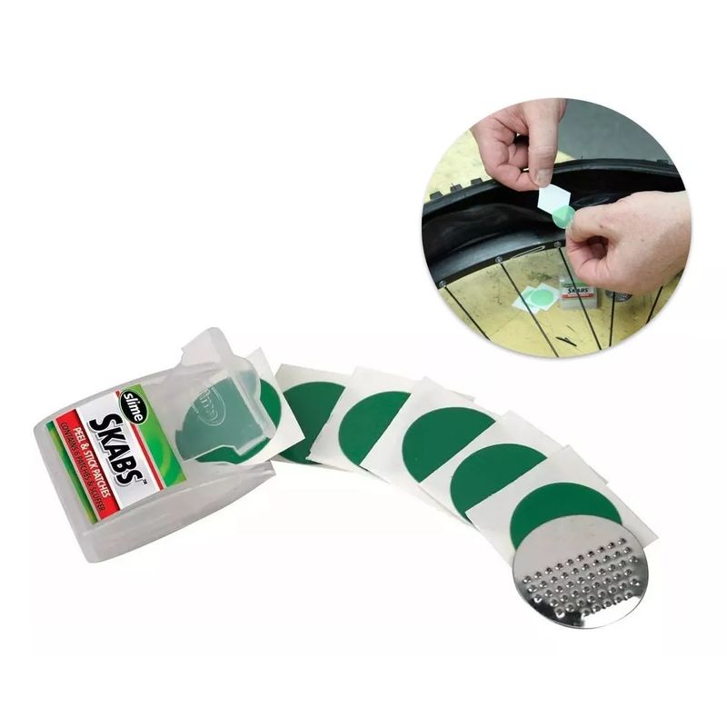 GENERICO - Kit Reparacion Parches Bici Skabs Autoadhesivos Slime X6