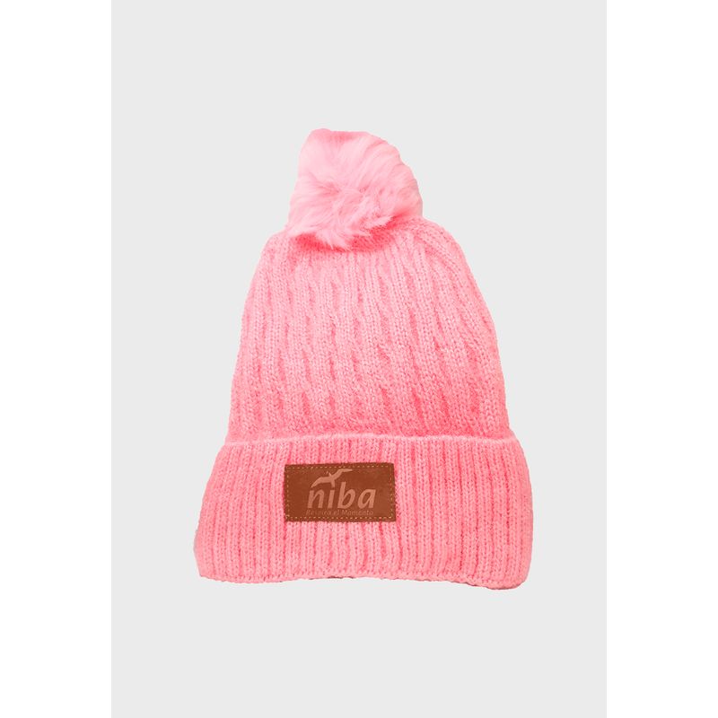NIBA - Gorro Lana Enladrillado Rosa Niba