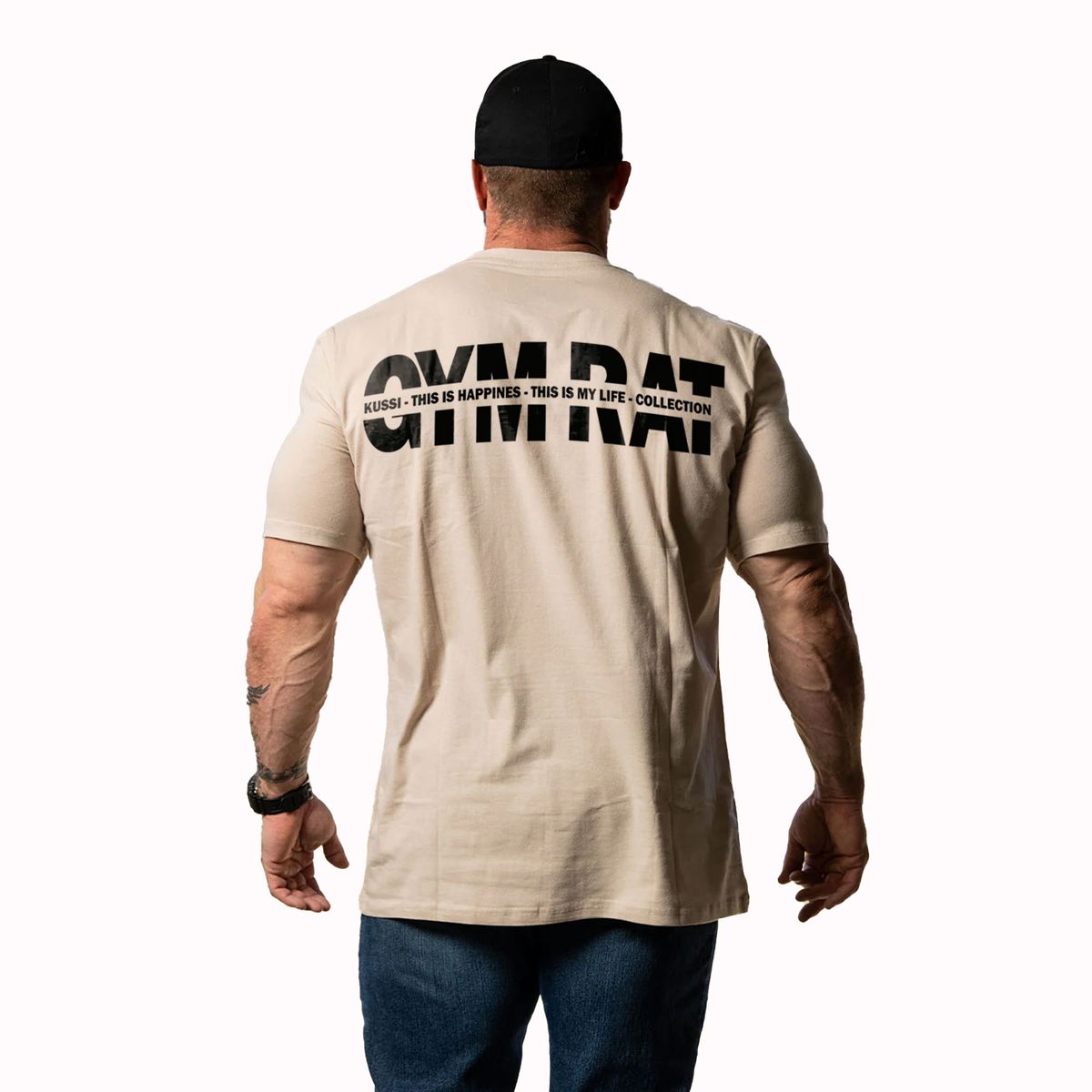 KUSSI COLLECTION - Polera basic Gym Rat  Edicion Limitada Beige