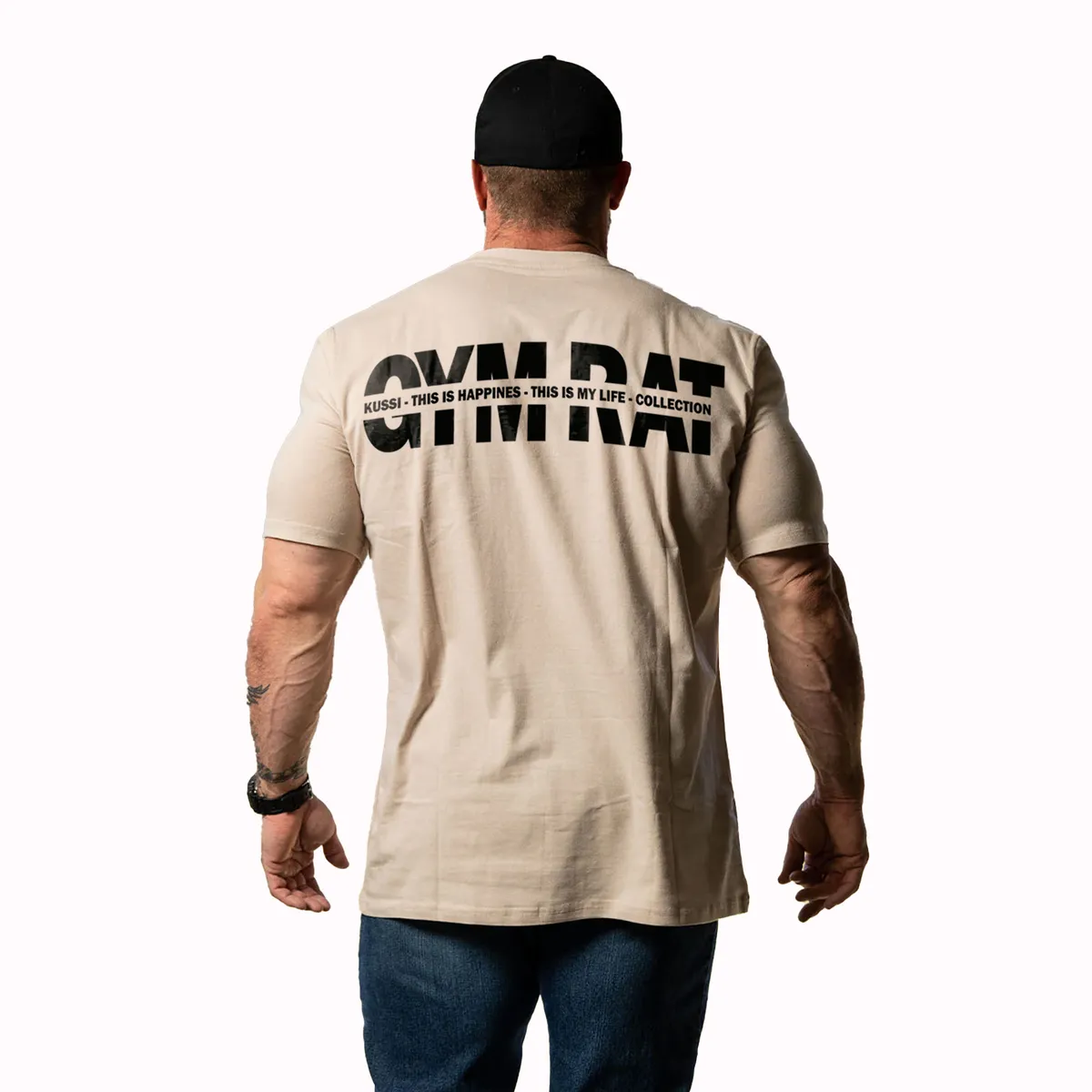 KUSSI COLLECTION - Polera basic Gym Rat  Edicion Limitada Beige