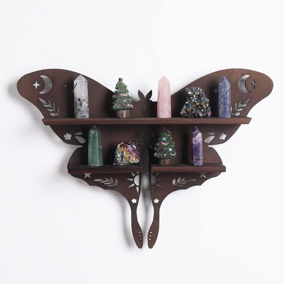 AIZO - AIZO Portaobjetos Mariposa de Cristal Brillante Negro