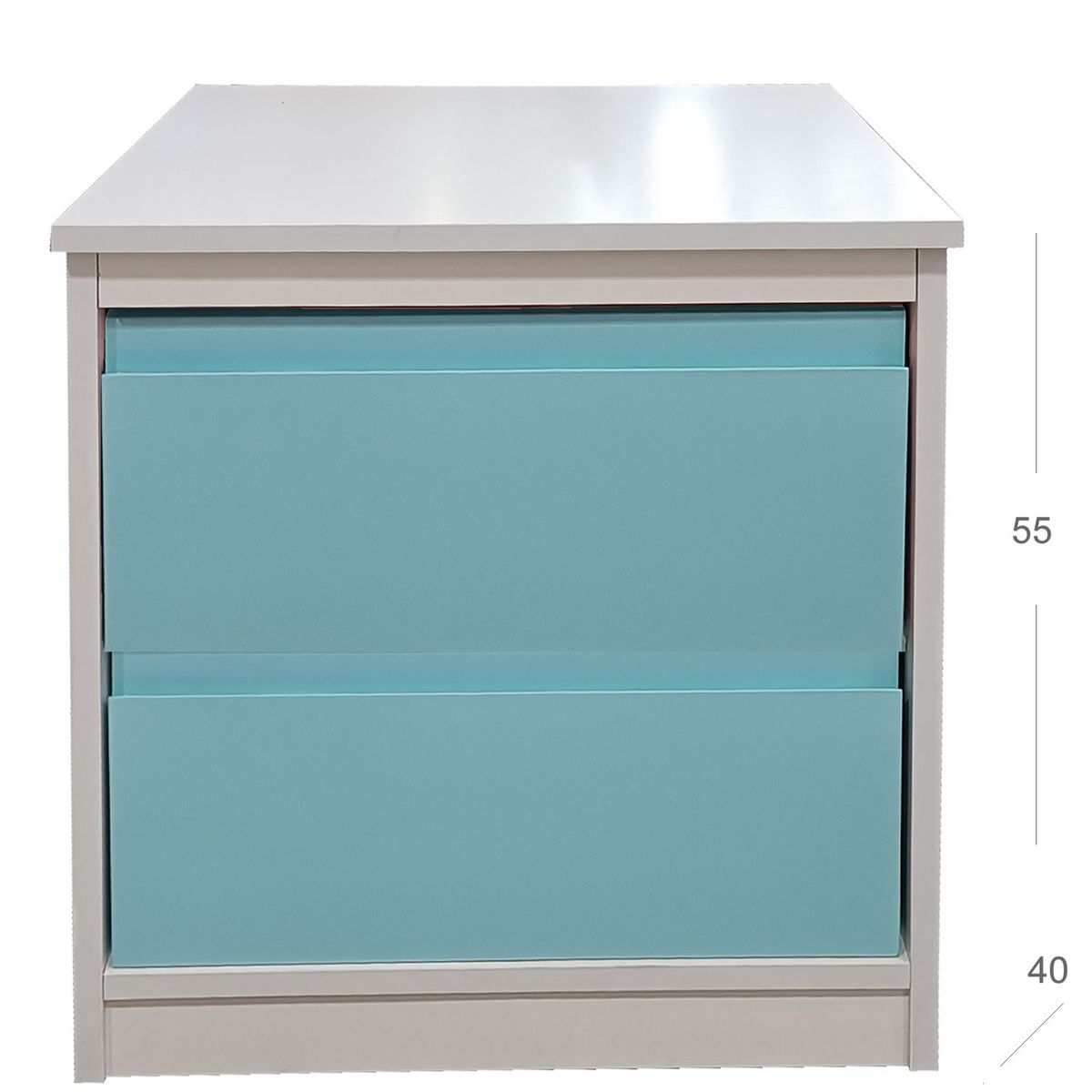 DECORACION CREATIVA - Velador Infantil 2 Cajones Celeste