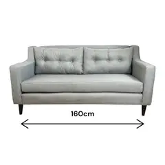 FLOBAL - Sillon Sofa Paris de 3 Cuerpos Tela Gris Repelente a Liquidos
