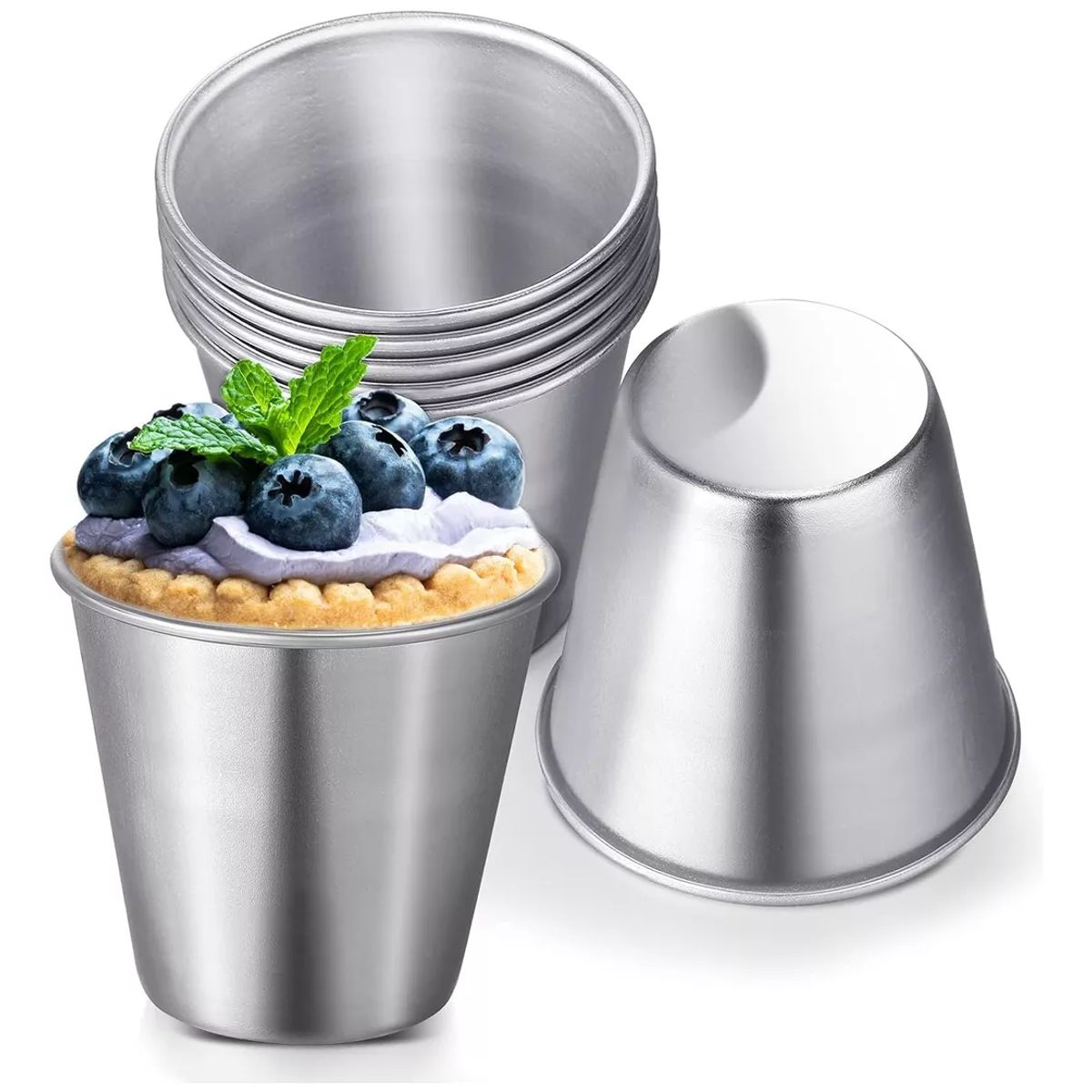 KUANGYE - 10 Moldes Aluminio Pastelería Cupcake Muffin Reposteria_