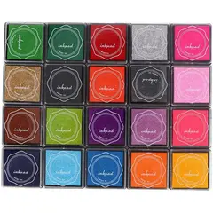KUANGYE - Almohadilla De Tinta De 20 Colores Para Sellos, Papel, Pintu