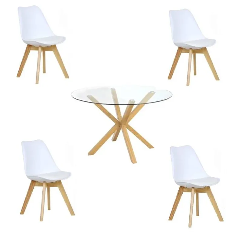 GENERICO - Comedor Redondo 4 personas Cross Tulip Blanco