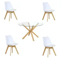 GENERICO - Comedor Redondo 4 personas Cross Tulip Blanco