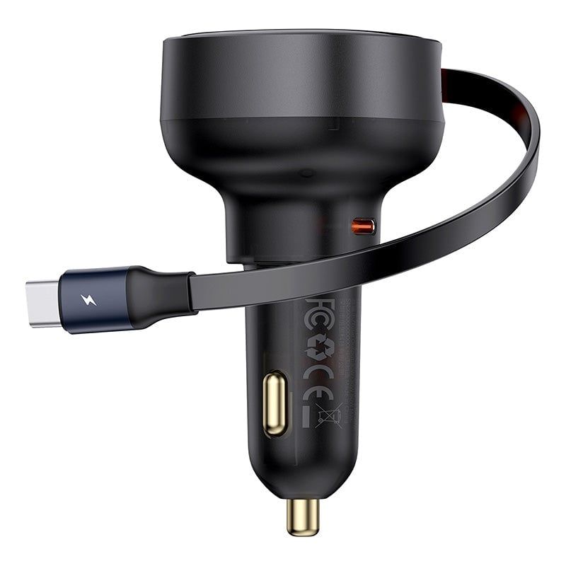 BASEUS - Cargador de Auto Baseus Con Cable Tipo C 60W Negro