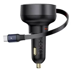 BASEUS - Cargador de Auto Con Cable Tipo C 60W Negro