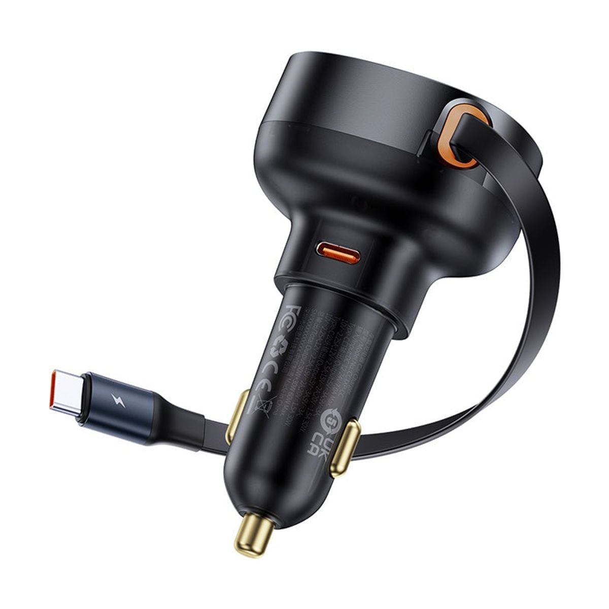 BASEUS - Cargador de Auto Baseus Con Cable Tipo C 60W Negro