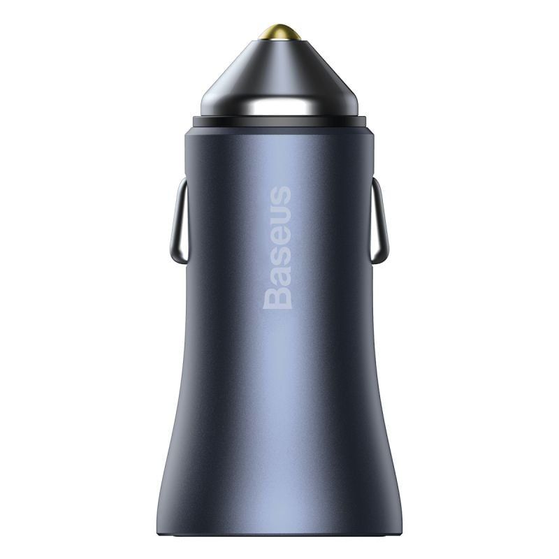 BASEUS - Cargador de Auto Baseus Gris Oscuro 2 USB, Tipo C, 40W