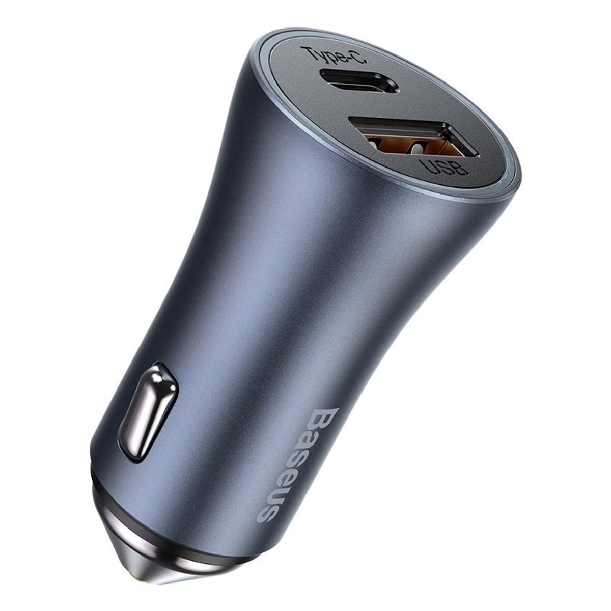 BASEUS - Cargador de Auto Baseus Gris Oscuro 2 USB, Tipo C, 40W