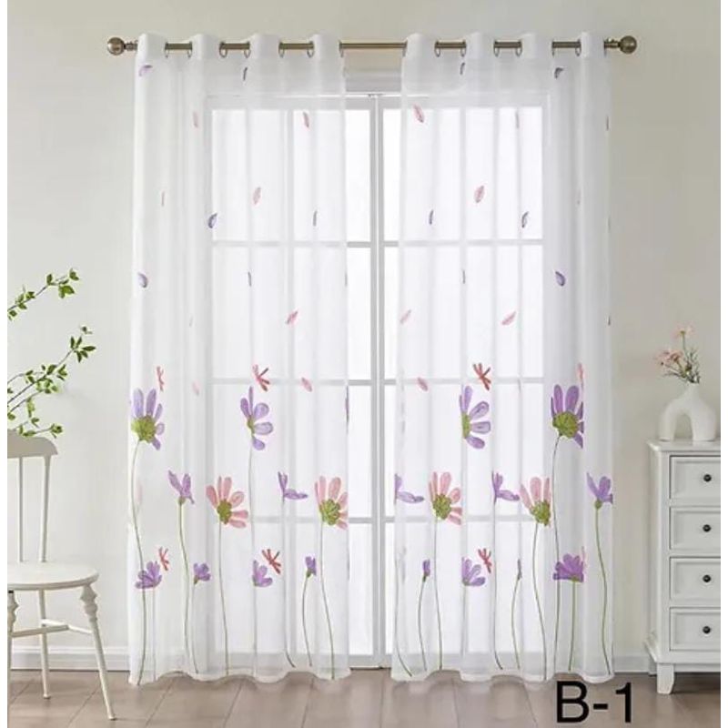 GENERICO - Visillo con diseño flor bordado