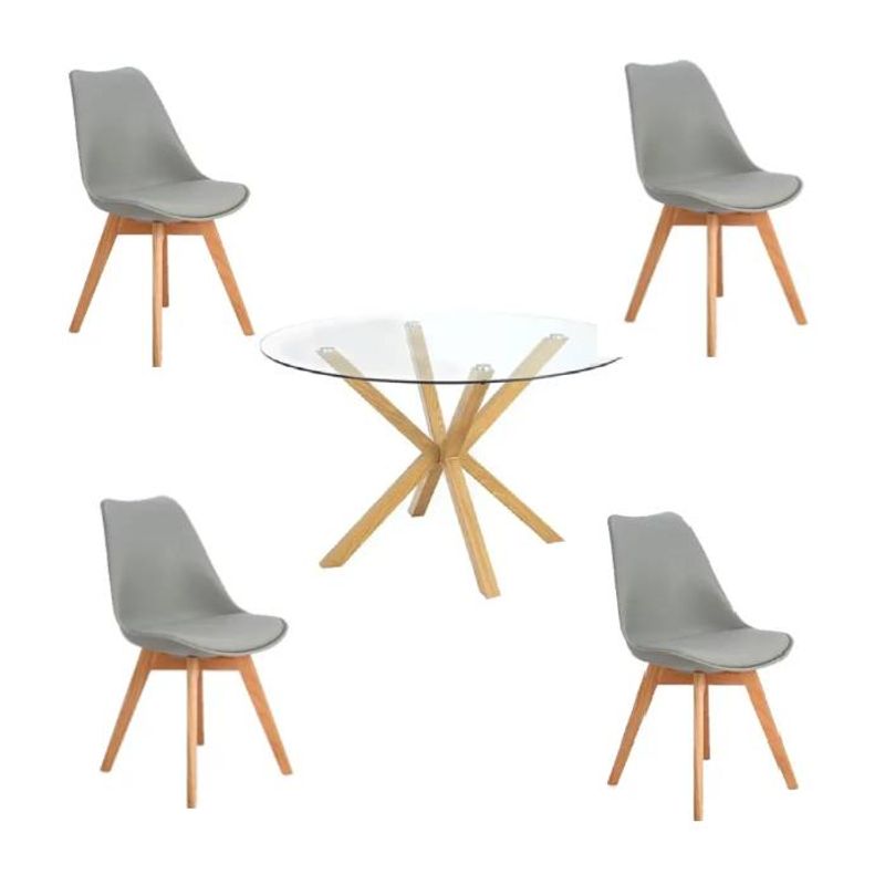 GENERICO - Comedor Redondo 4 personas Cross Tulip Gris
