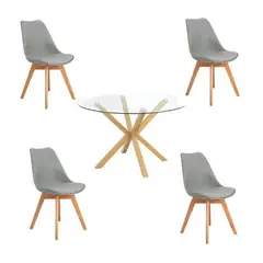 GENERICO - Comedor Redondo 4 personas Cross Tulip Gris