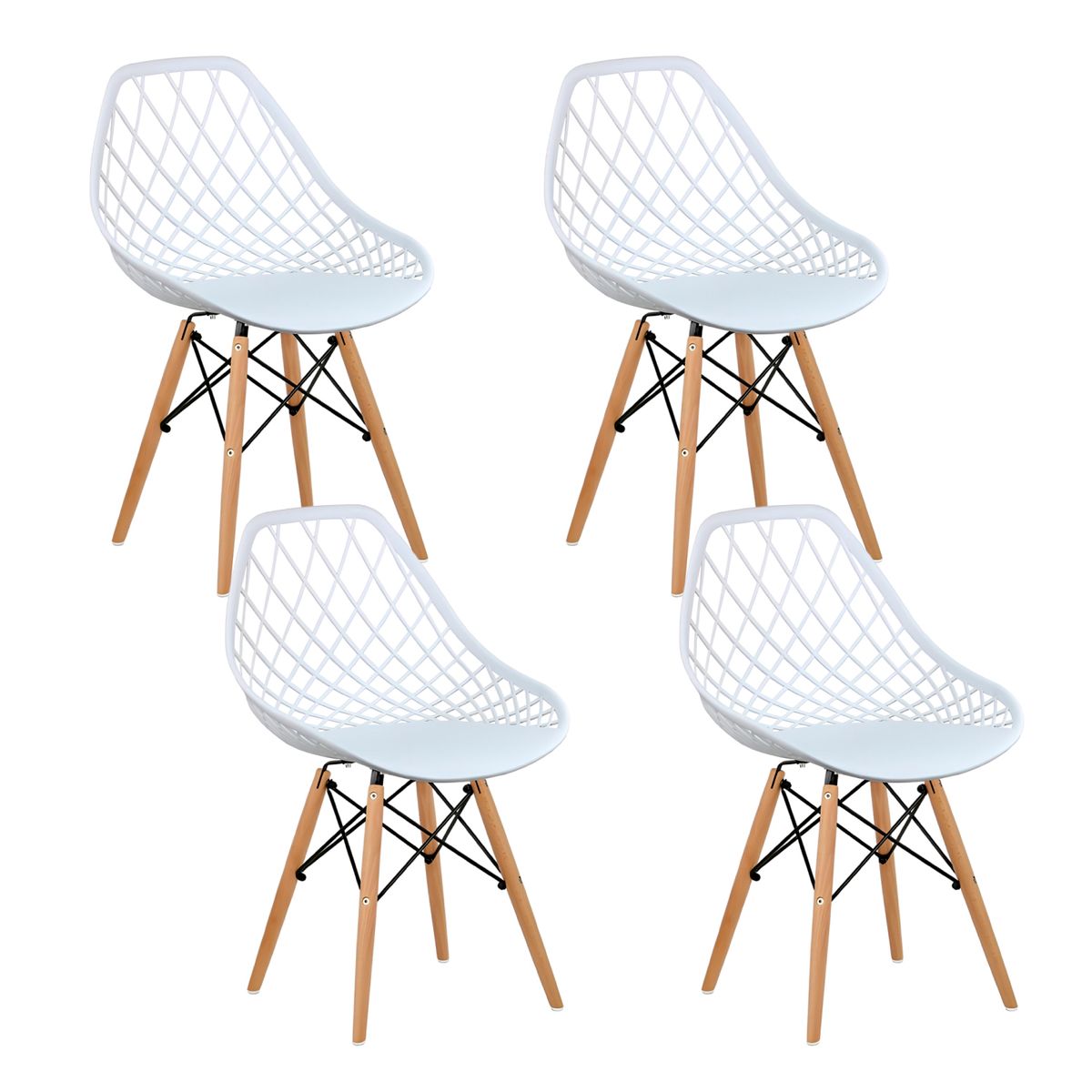 KLIK - Pack de 4 Sillas Eames Enrejada Mesh - Blanca
