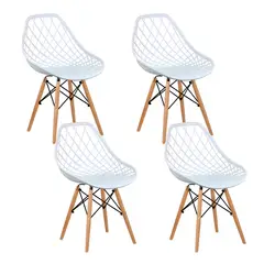 KLIK - Pack de 4 Sillas Eames Enrejada Mesh - Blanca