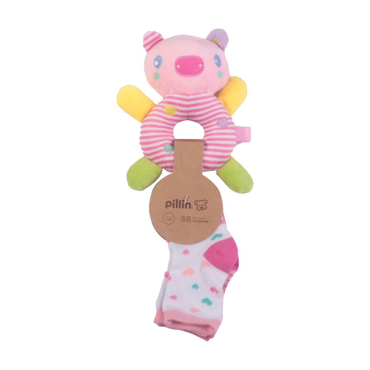 PILLIN - Calcetín peluche Bebe Niña Rosado Pillín PILLIN