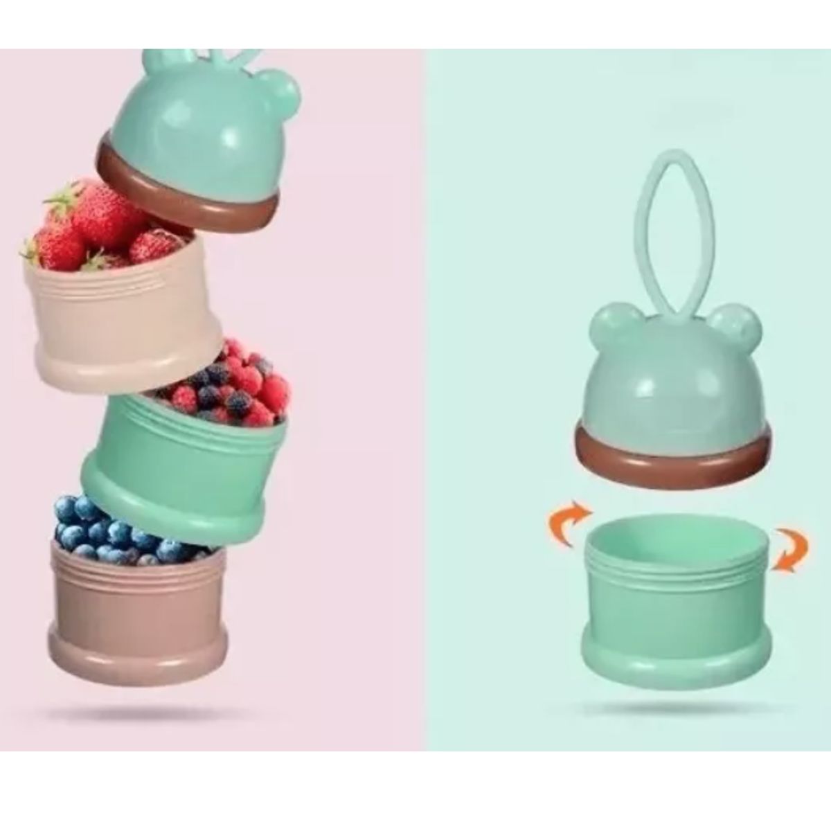 GENERICO - Contenedor Porta Leche En Polvo Para Bebes Portátil