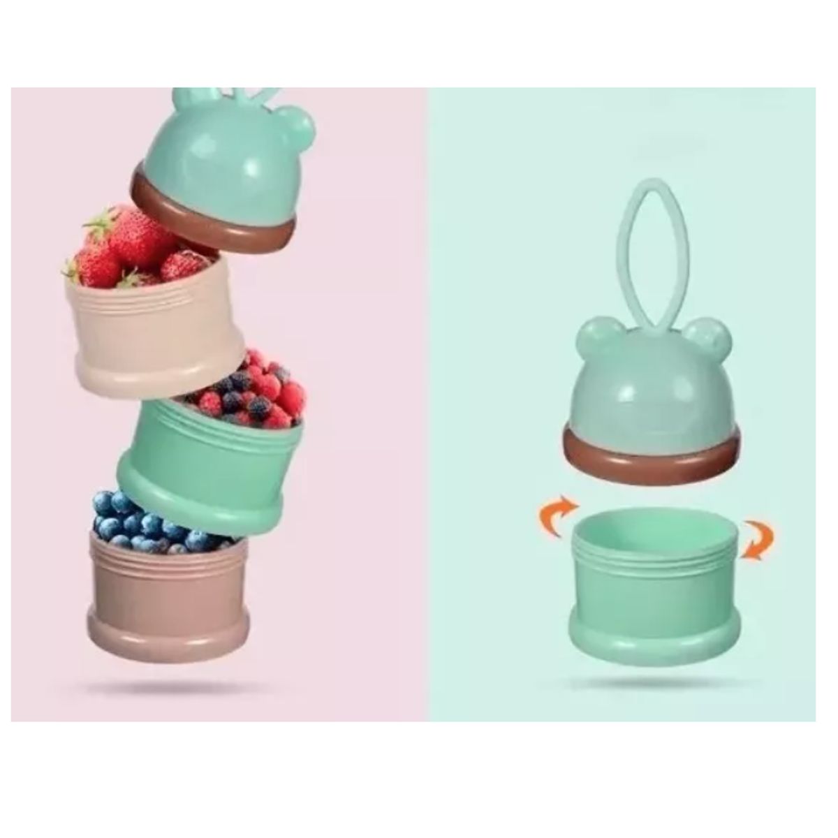 GENERICO - Contenedor Porta Leche En Polvo Para Bebes Portátil