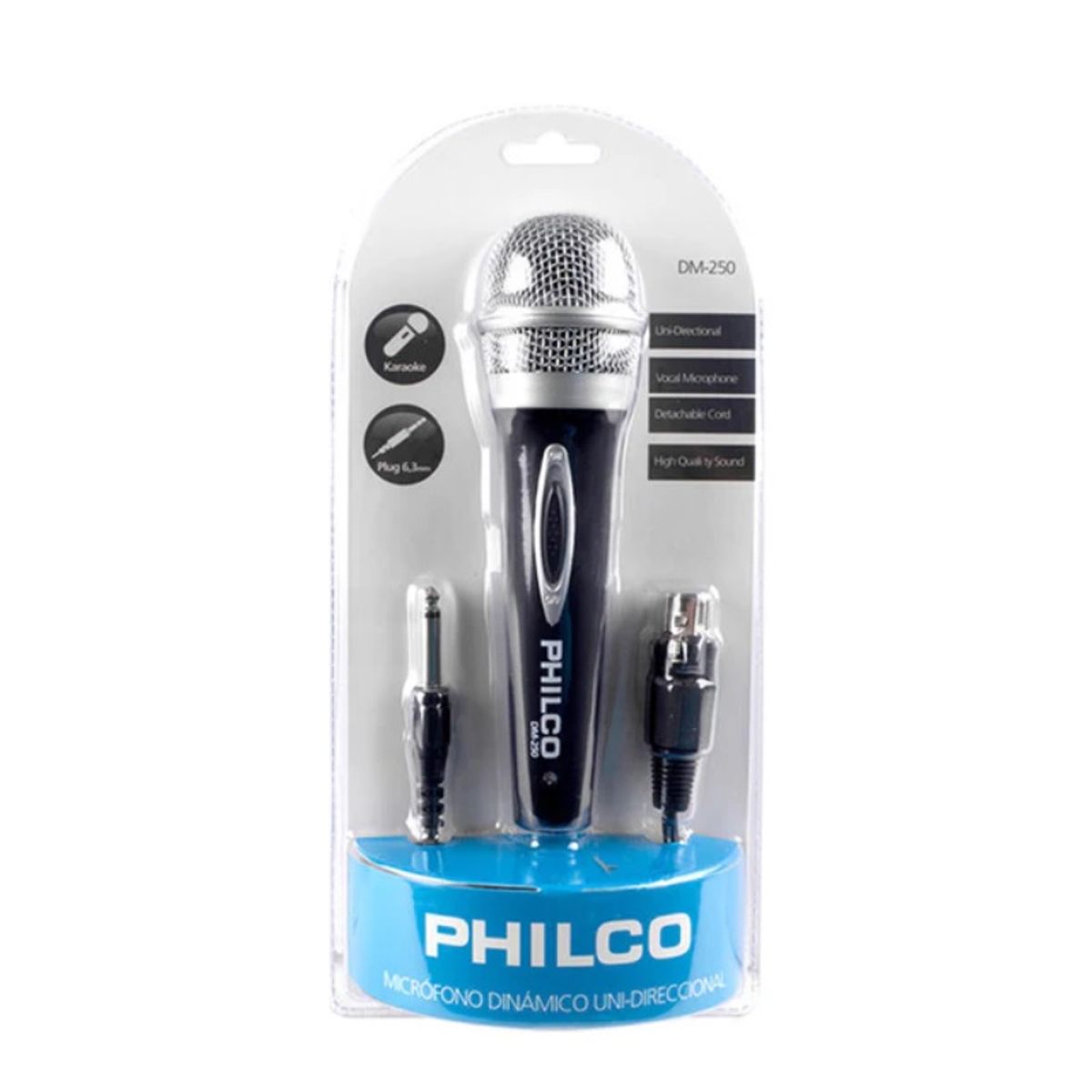 PHILCO - Micrófono Profesional Alámbrico Uni-direccional Karaoke