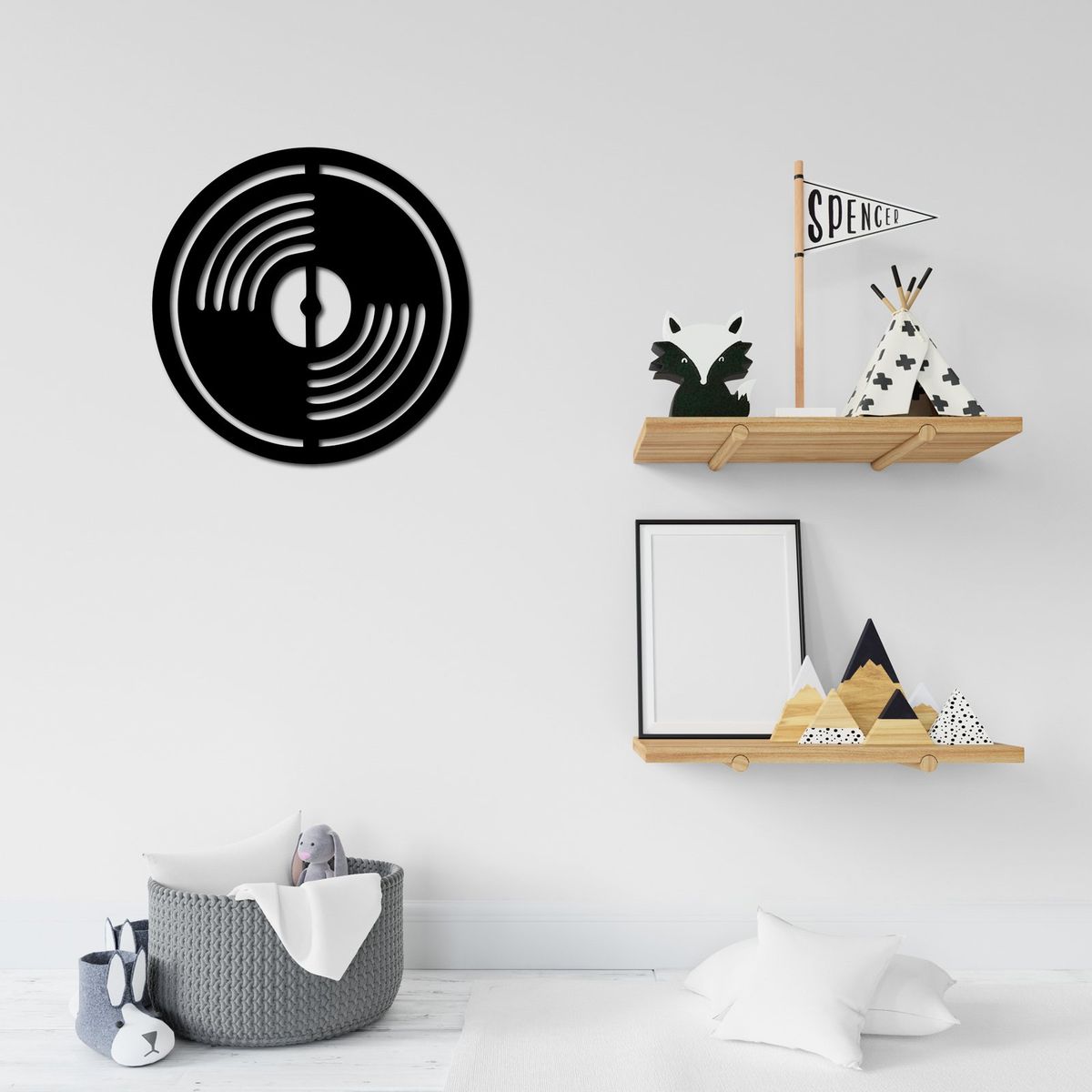ELAB PROPIA - Cuadro Decorativo Disco de Vinilo 40cm - Madera Fun Republic