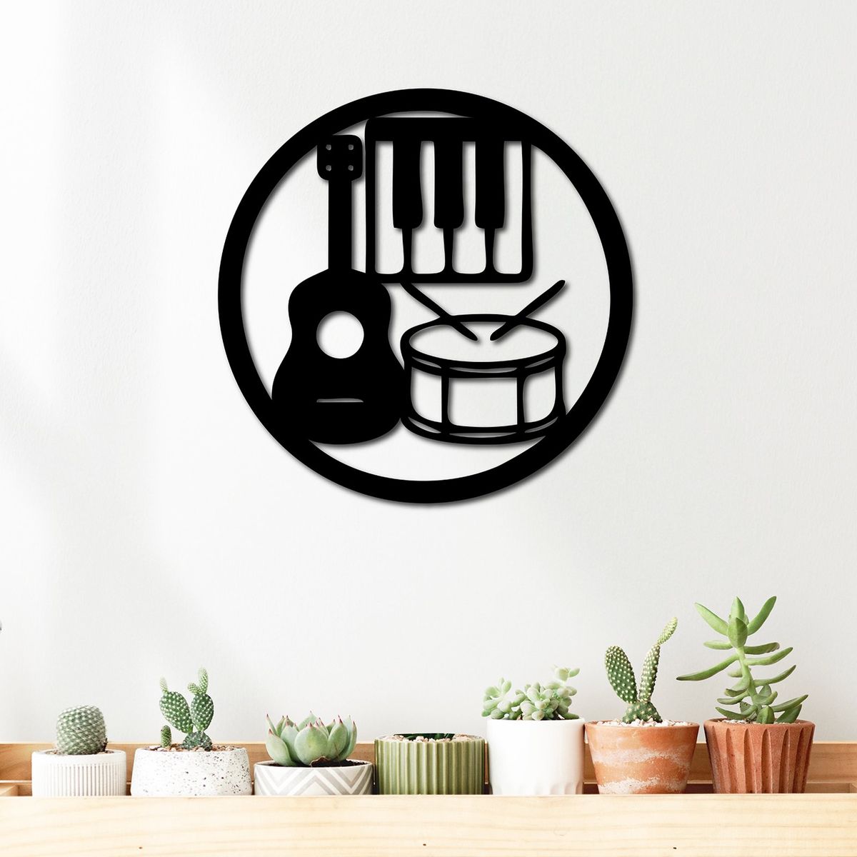 ELAB PROPIA - Cuadro Decorativo Instrumentos Musicales 40cm - Madera Fun Republic