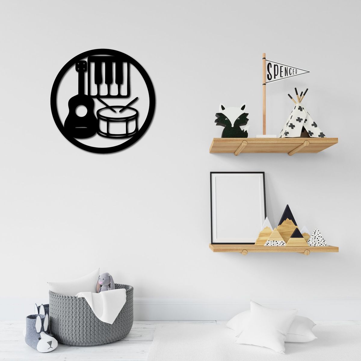 ELAB PROPIA - Cuadro Decorativo Instrumentos Musicales 40cm - Madera Fun Republic