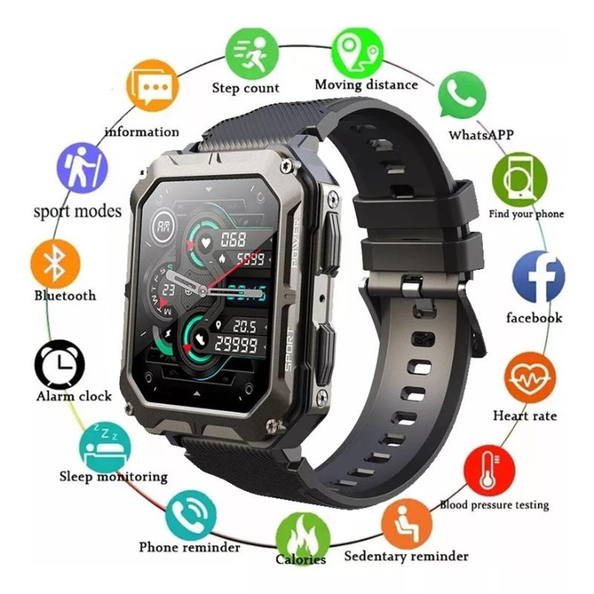 GENERICO - Smart Watch Reloj Inteligente Exterior Bt Llamadas Monitoreo