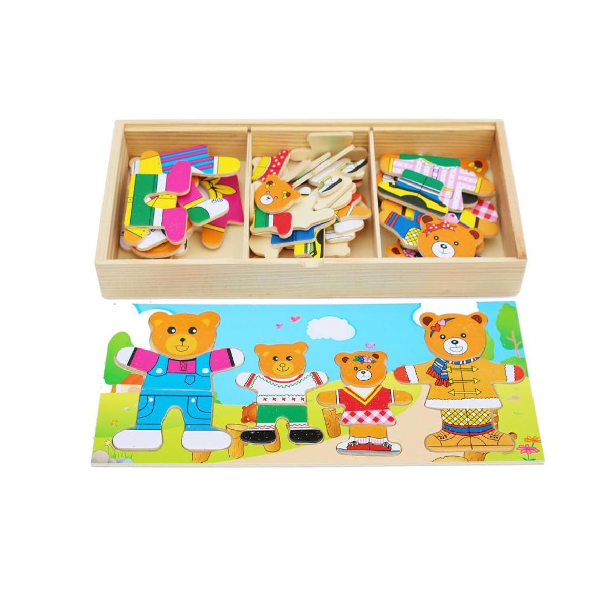TOLIPA - Rompecabezas Osos de Madera de Vestir PB-C4