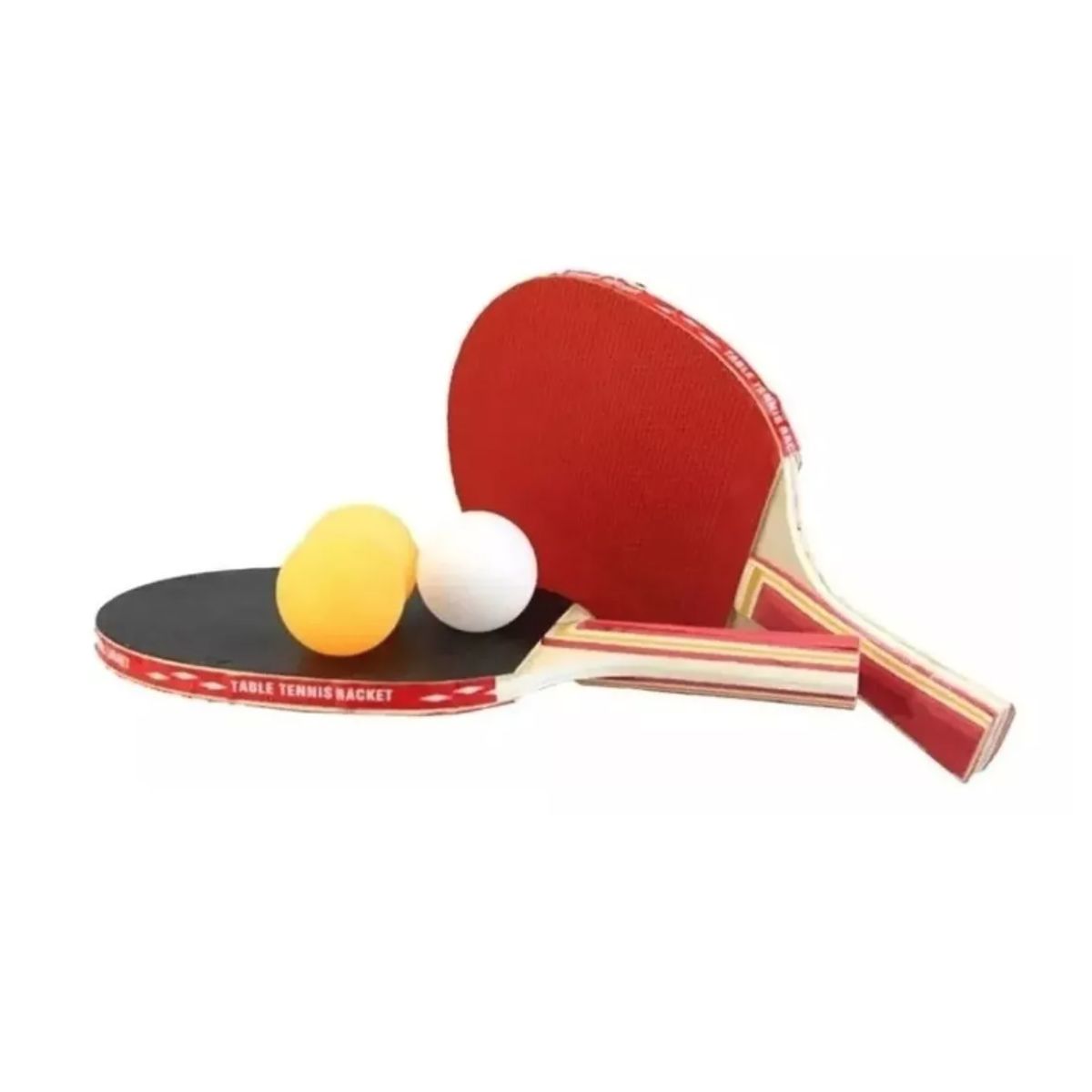 GENERICO - Set 2 Paletas De Ping Pong 3 Pelotitas Modelo Clasico