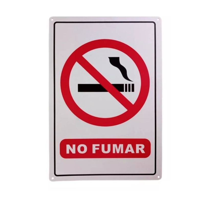 GENERICO - Señaletica Cartel Adhesivo Prohibido Fumar 20x30cm