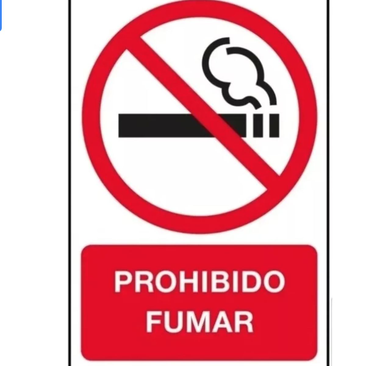 GENERICO - Señaletica Cartel Adhesivo Prohibido Fumar 20x30cm
