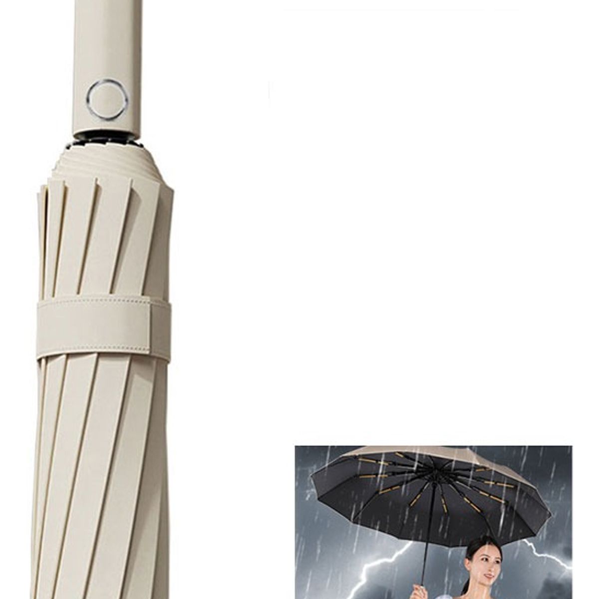 ATURE - Paraguas Plegable Automático Anti-vendaval Grande 12 huesos
