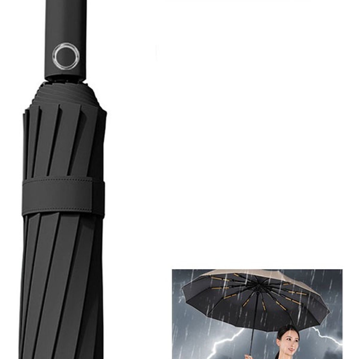 ATURE - Paraguas Plegable Automático Anti-vendaval Grande 12 huesos