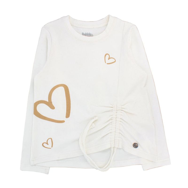 BUBBLE GUMMERS - Polera Manga Larga Niña Bubblegummers Carla Crema