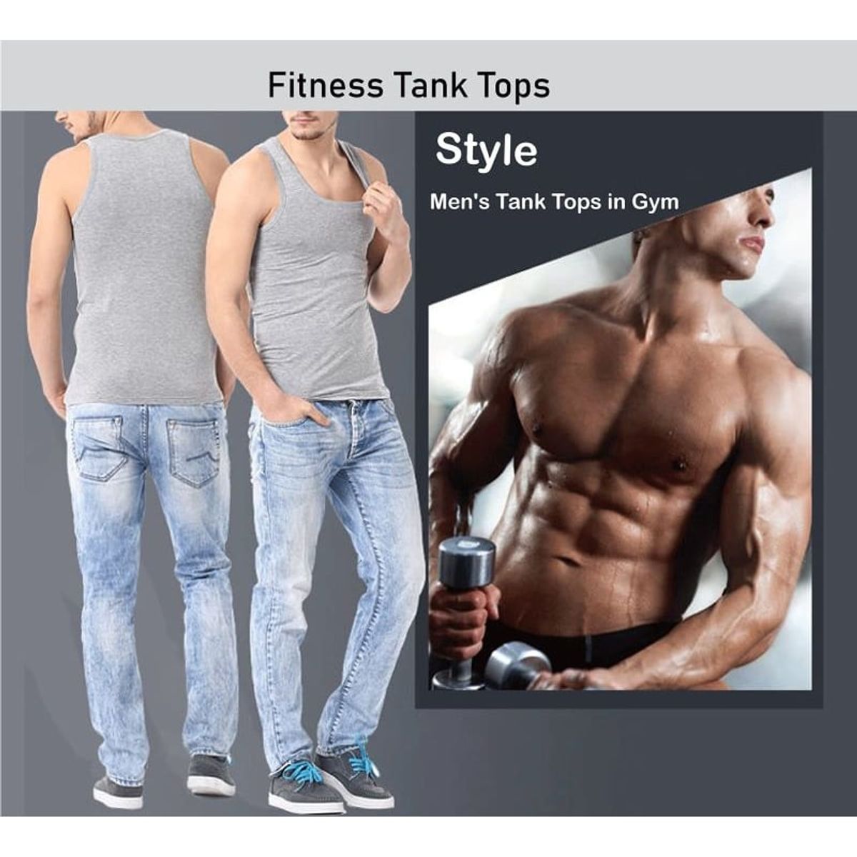 EVERSO - Pack 3 Camisetas Algodón Sin Manga,musculosas Hombre