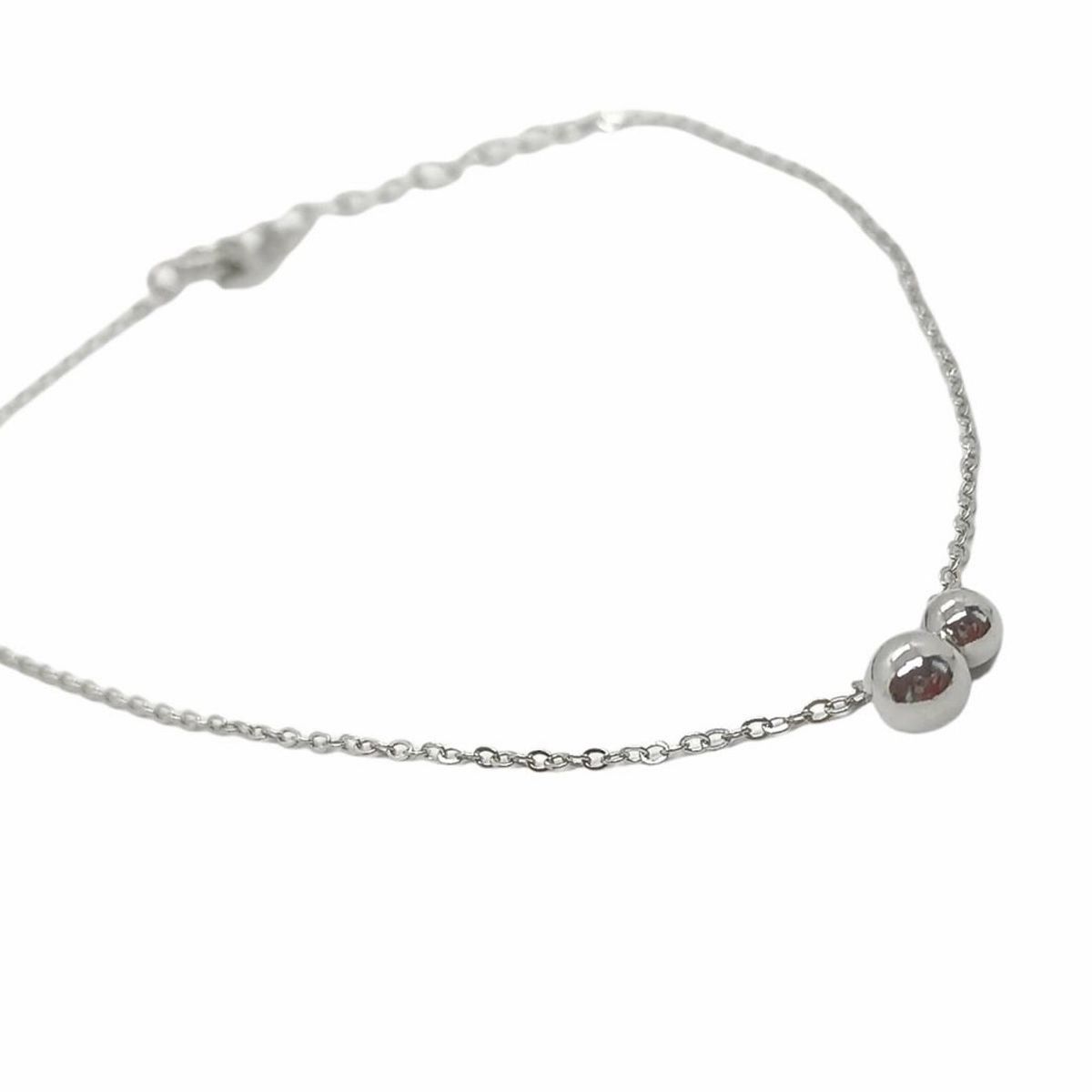 ELBAULDEJUMA - Pulsera Tobillera Plata 925 Pelotitas Cuentas Fresca Trendy