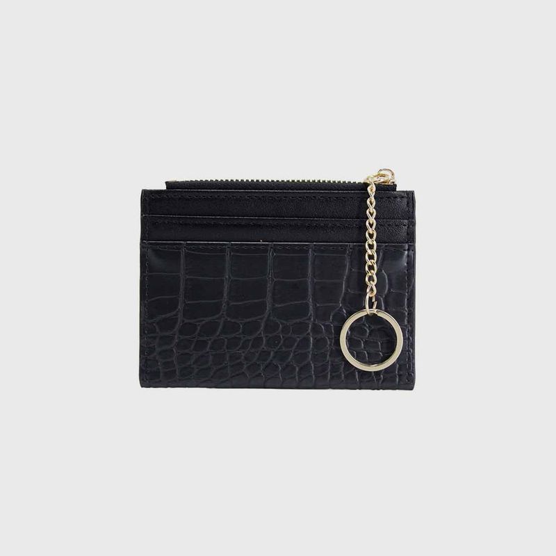 GENERICO - Tarjetero monedero porta tarjetas piton negro 0096NE