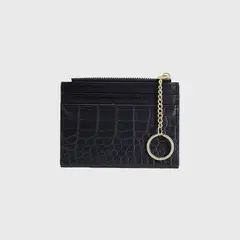 GENERICO - Tarjetero monedero porta tarjetas piton negro 0096NE