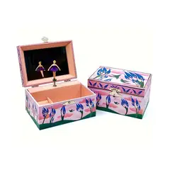 GALILEO - Joyero Musical Ethereal - Con Porta Anillos y Espejo Ancho - Aves
