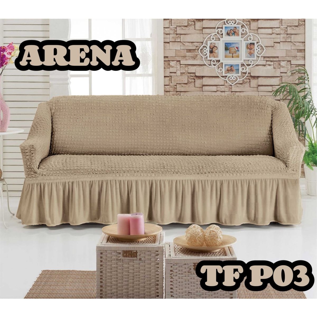 ANGELES DEL HOGAR - Fundas Para Sofa Cubresillones Turcos Cuadrille 3 cuerpo