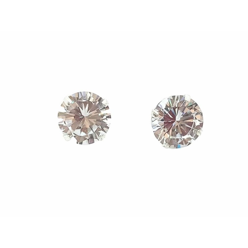 ELBAULDEJUMA - Pendientes Aretes Aros Puntos Luz En Plata 925 Zirconia 9mm