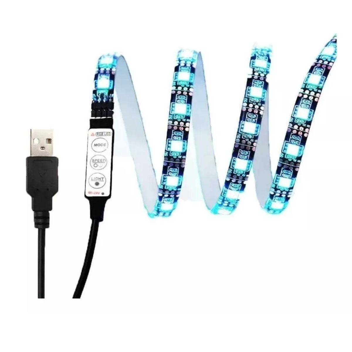GENERICO - Cinta Rgb 5050 5mt Tira Led Usb Para Tv, Pc+ Control Remoto