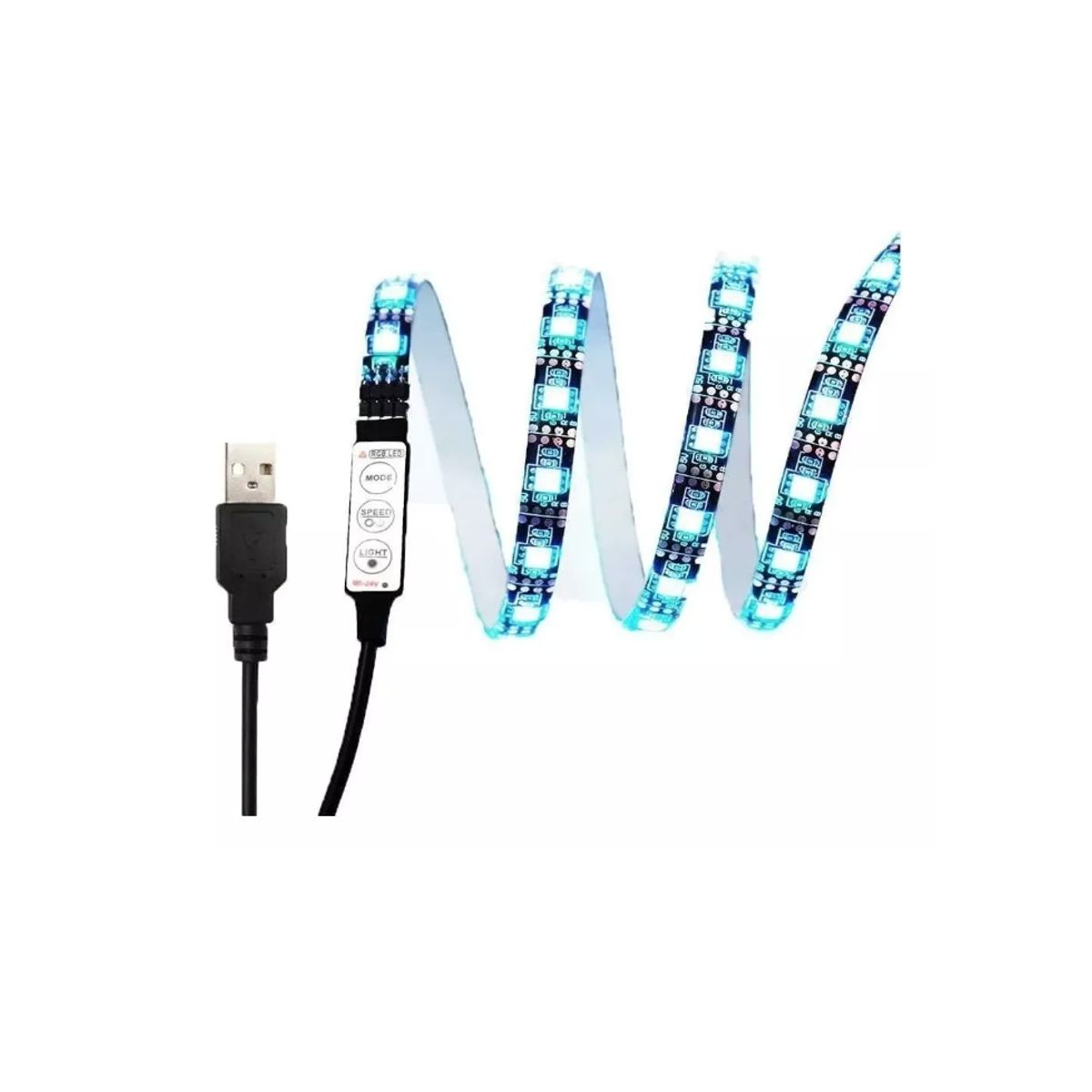 GENERICO - Cinta Rgb 5050 5mt Tira Led Usb Para Tv, Pc+ Control Remoto