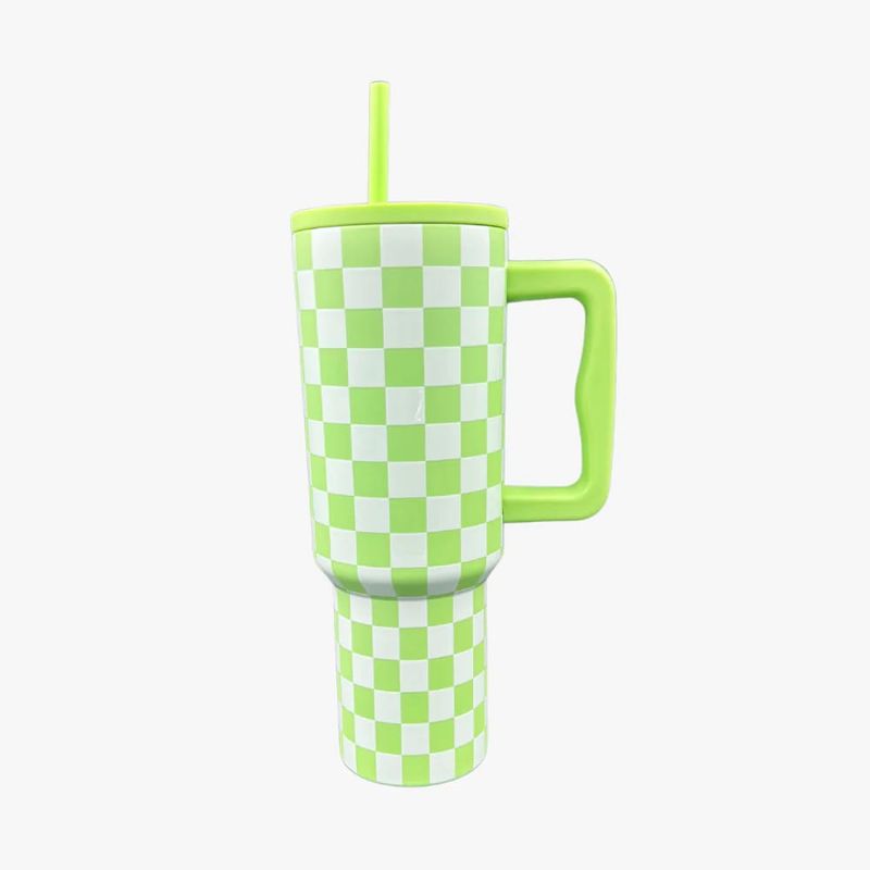 GENERICO - VASO TERMICO PREMIUM 1200ML VERDE ROMBOS
