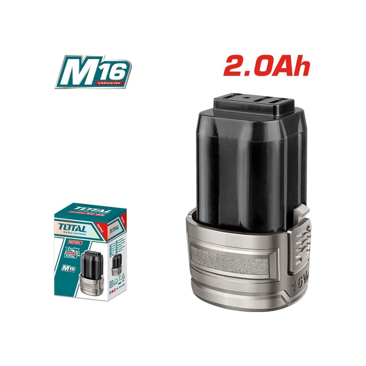 TOTAL TOOLS - Batería de Litio-ion 16v 2 Amperes Industrial TOTAL