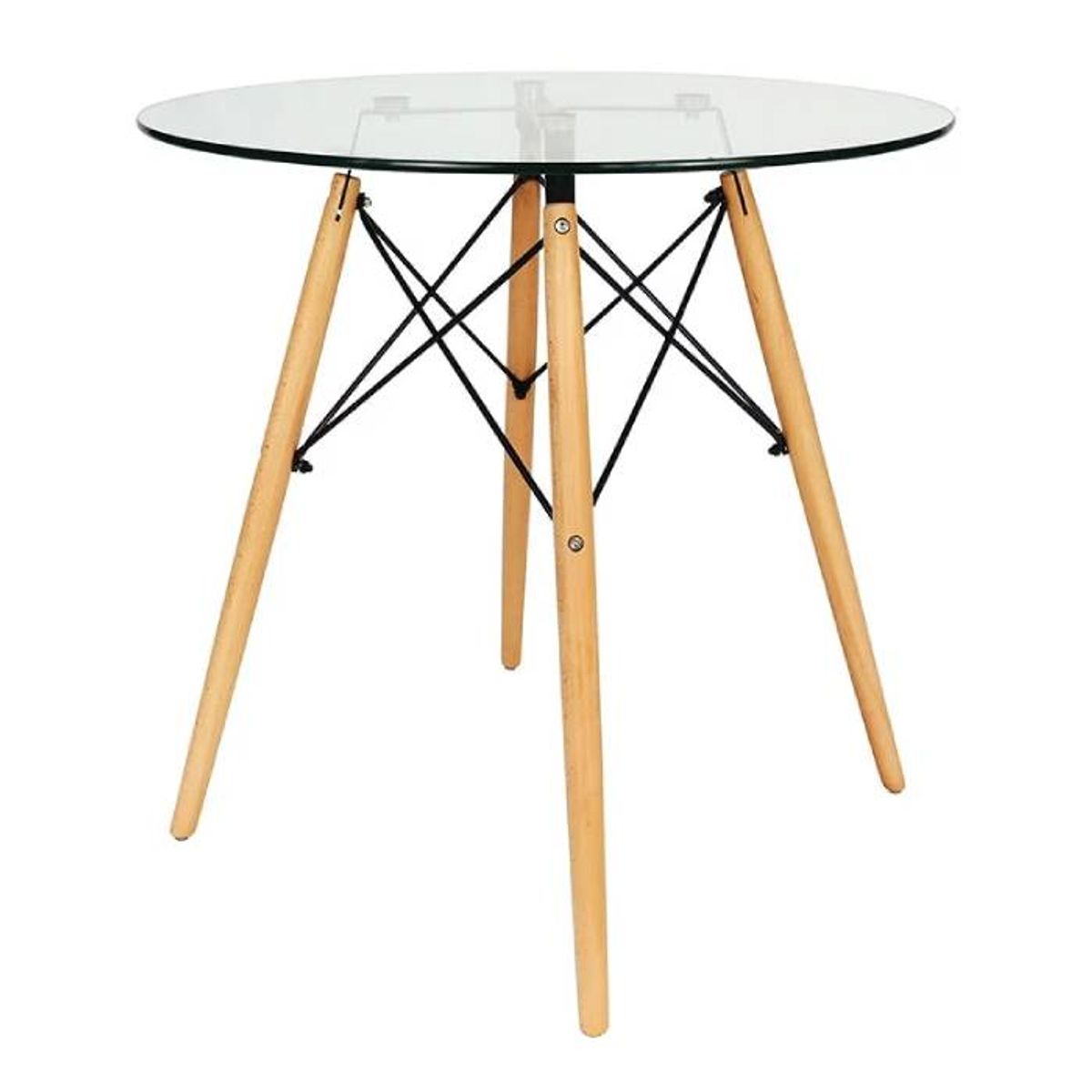 GENERICO - Comedor Nordic Round vidrio 4P tulip negras